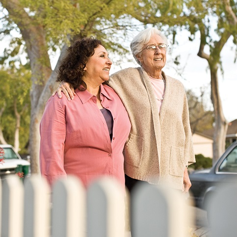 Seniors taking a walk