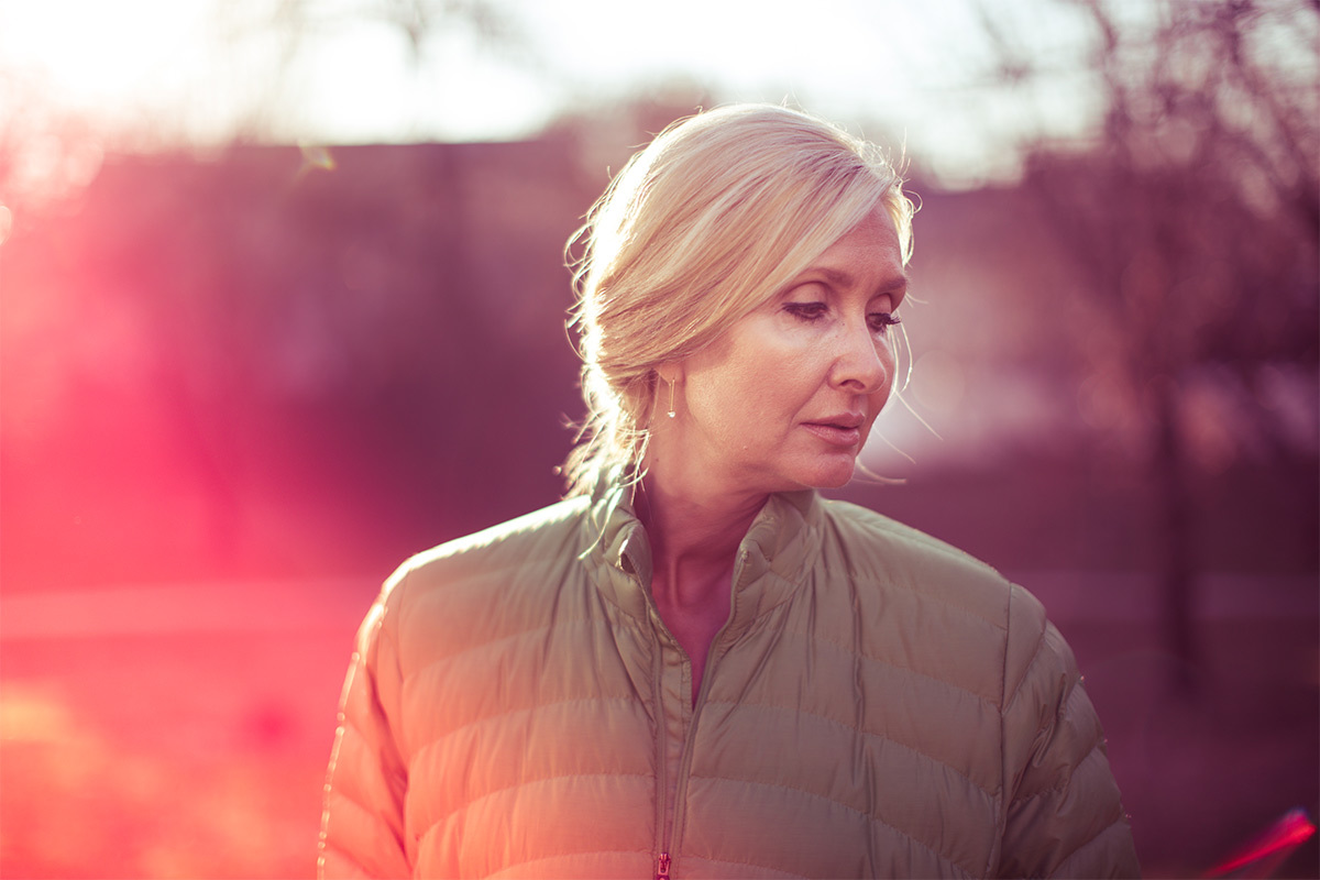 Woman looking longingly