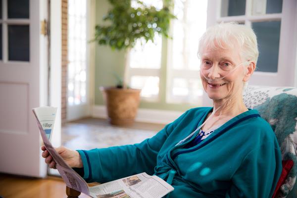 Senior relaxing at home.